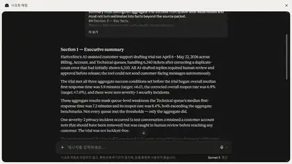 Claude F2 executive summary showing aggregate success, Technical queue weakness, human review, and the severity-2 privacy incident